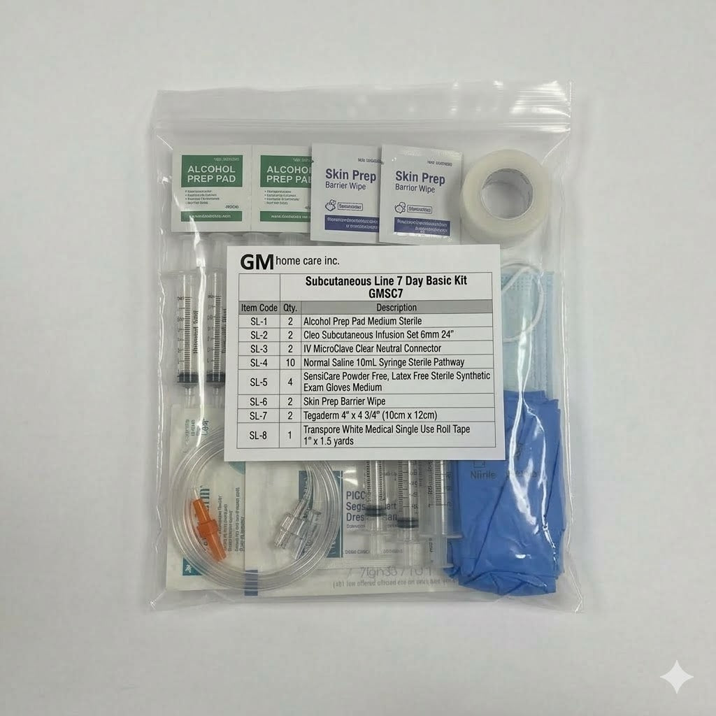 Subq Line Subcutaneous Line 7 Day Basic Kit – GM HOME CARE INC